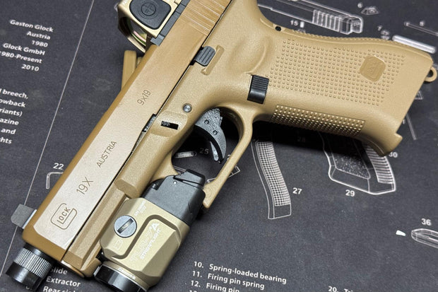 Boomarms Custom Glock 19X MOS Gas Blowback Pistol - Tan