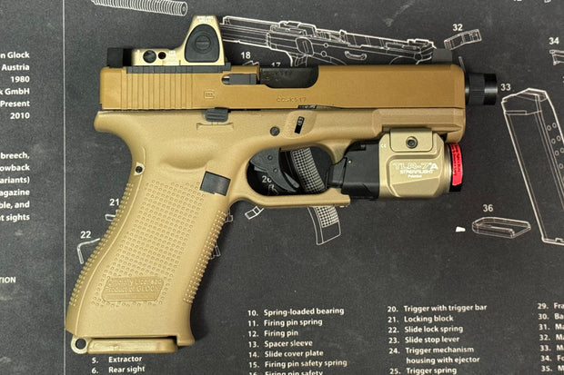 Boomarms Custom Glock 19X MOS Gas Blowback Pistol - Tan