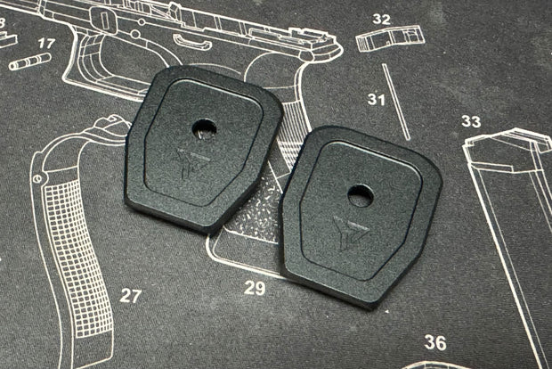 BPW P365 RA Style Magazine Base Pad /2-Pack (BLACK) for Parabellum P365 22rds Gas Magazine
