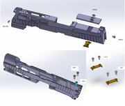 Bomber CNC Steel P320 NOS style ( Reptile KP Cut ) slide for SIG M17/18 Airsoft GBB series