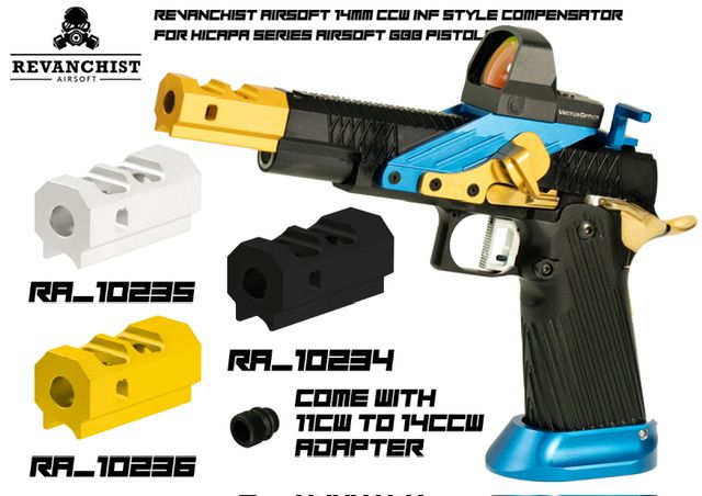 Revanchist 14mm CCW INF Style Compensator For TM Hi-Capa GBB