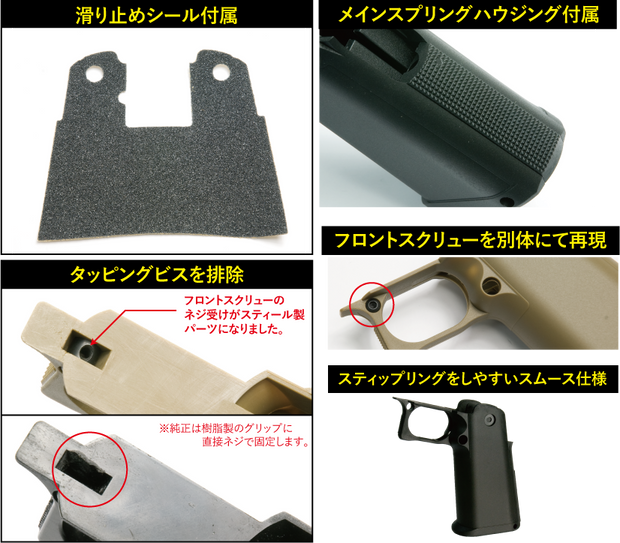 Nova Custom Polymer Grip for Marui Hi-Capa GBB series - Black