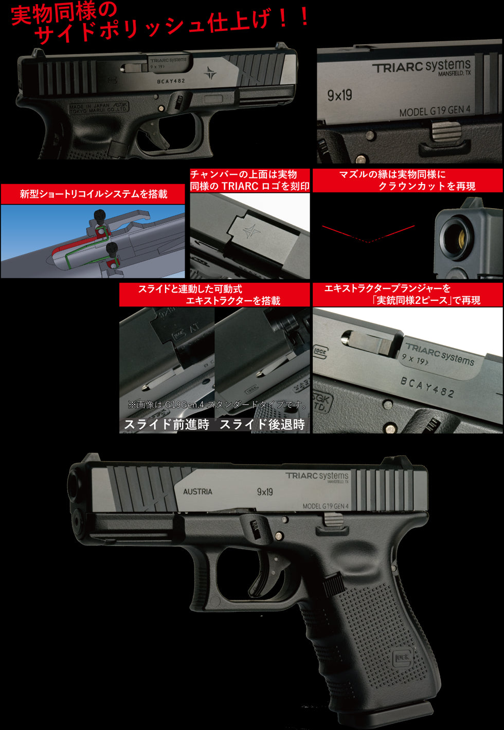 Detonator CNC Aluminum TRIARC style G19 Custom slide set for Marui G19 –  Boomarms