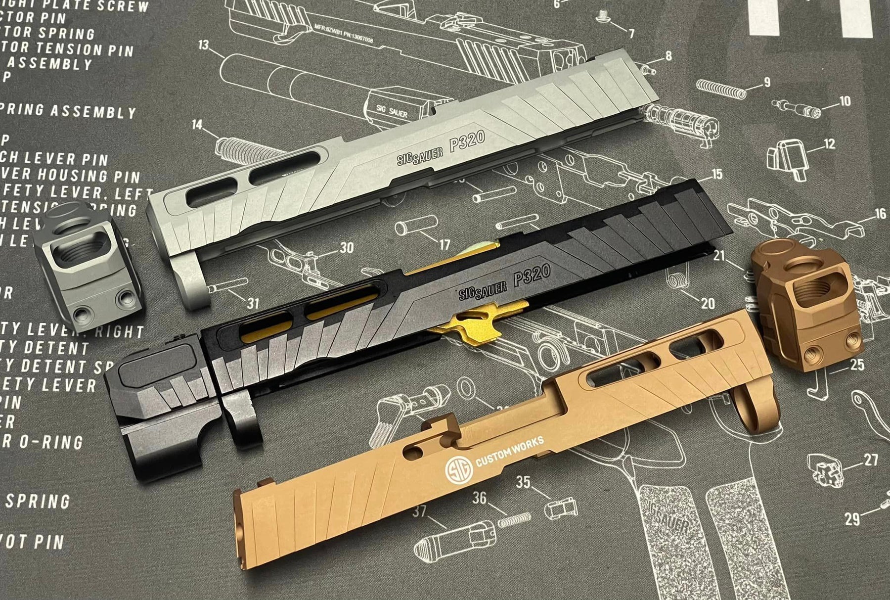 Comp Slike Nova CNC Aluminum P320 Spectre Comp slide set for SIG Air M17/ M18 GBB ...