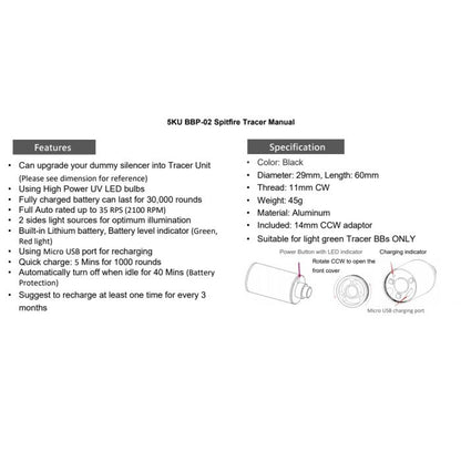 5KU BBP-02 Blast Tracer Unit - Black