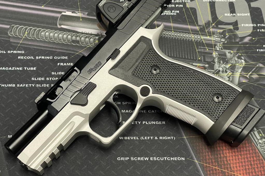 Boomarms Custom - P320 SIG M18 PRO-CUT slide x AXG Lower frame version