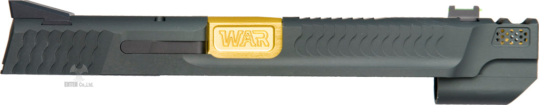 Nova x JDG WAR Afterburner M&P 1.0 Slide Set for Marui M&P9 GBB series ( Titanium Grey w/ Gold Barrel )