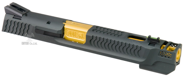 Nova x JDG WAR Afterburner M&P 1.0 Slide Set for Marui M&P9 GBB series ( Titanium Grey w/ Gold Barrel )