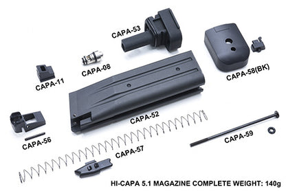 Guarder Aluminum Magazine Case for MARUI HI-CAPA 5.1 (Springfield/Black)