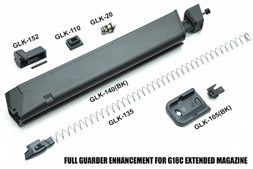 Guarder Aluminum Magazine Case for MARUI G17/18C/22/34 (Extended/Black)