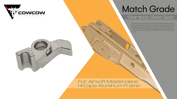 CowCow Match Grade Stainless Steel Sear For Airsoft Masterpiece Aluminum Hi-Capa Series Frame