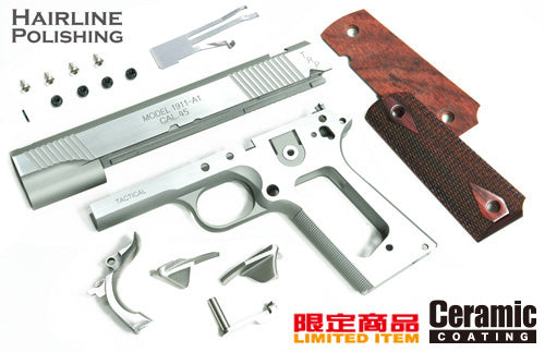 Guarder Aluminum Kit with Altamont Wood Grip for MARUI MEU .45 - (S.A. TRP/Cerakote/Hairline Polishing)