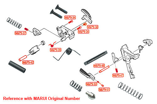 Guarder Steel Internal Spring & Pin Set for MARUI M&P9/M&P9L