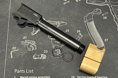 Bomber PM Style M18 CNC Steel Barrel + Aluminum Compensator Set for SIG / VFC M17/M18 GBB - Tan