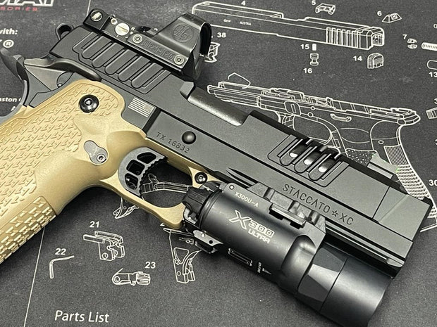 Boomarms Custom - STI Staccato XC 2011 RMR Airsoft GBB - BK x FDE color