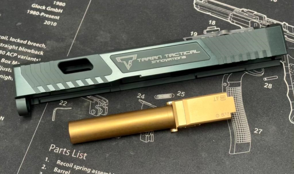 Bomber CNC Aluminum T-style G19 RMR Cut Slide Kit for Tokyo Marui G19 ...