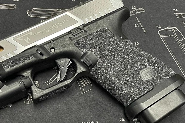 Boomarms Custom - T-style G19 RMR Cut GBB - ( Shiny Silver ) with Silicon Carbide Grip