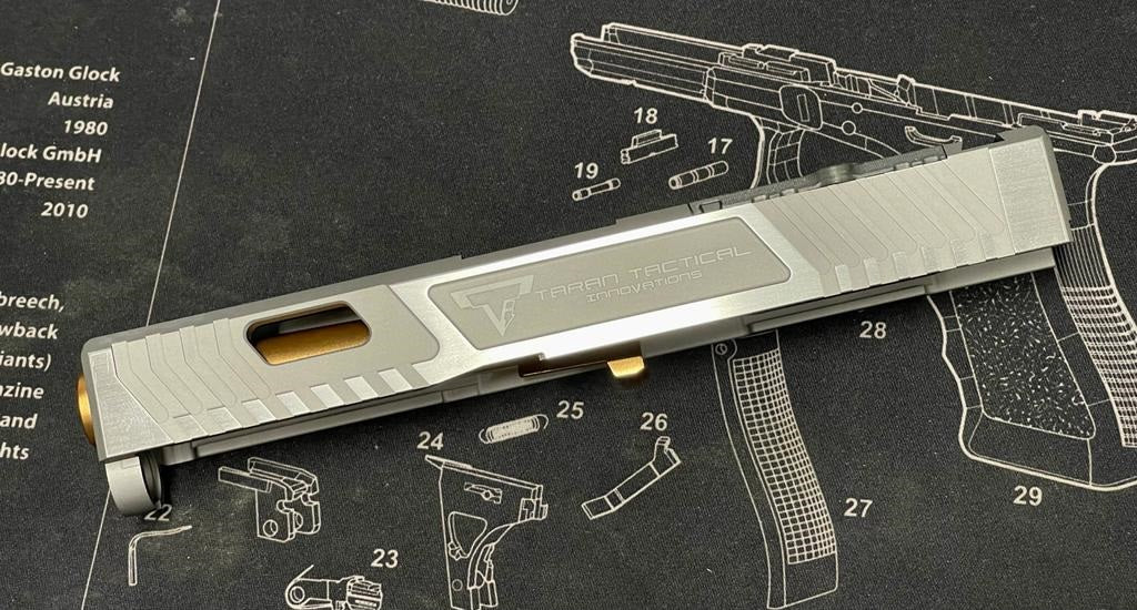 Bomber CNC Aluminum T-style G19 RMR Cut Slide Kit for Tokyo Marui G19 ...