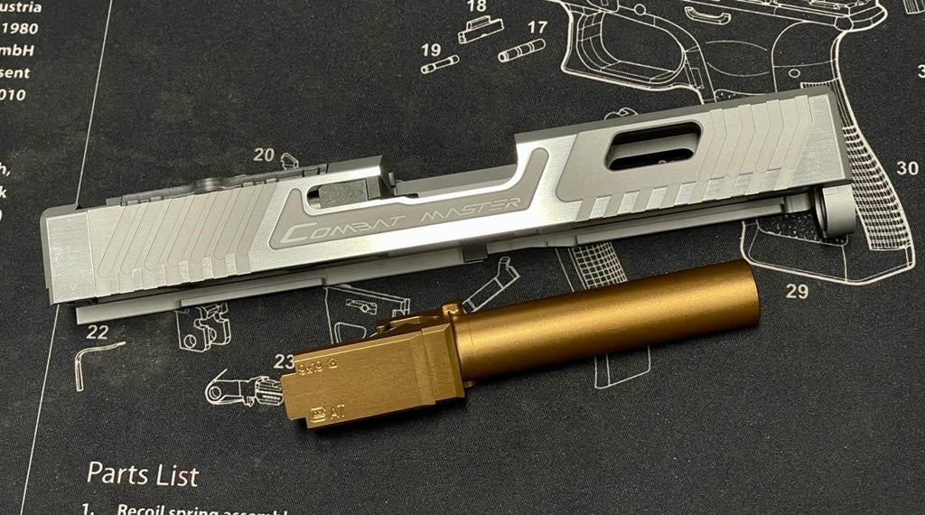 Bomber CNC Aluminum T-style G19 RMR Cut Slide Kit for Tokyo Marui G19 ...