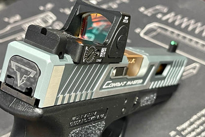 Boomarms Custom - T-style G17 RMR Cut GBB - ( Shiny Silver ) with Silicon Carbide Grip