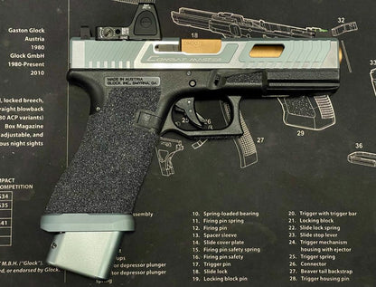 Boomarms Custom - T-style G17 RMR Cut GBB - ( Shiny Silver ) with Silicon Carbide Grip