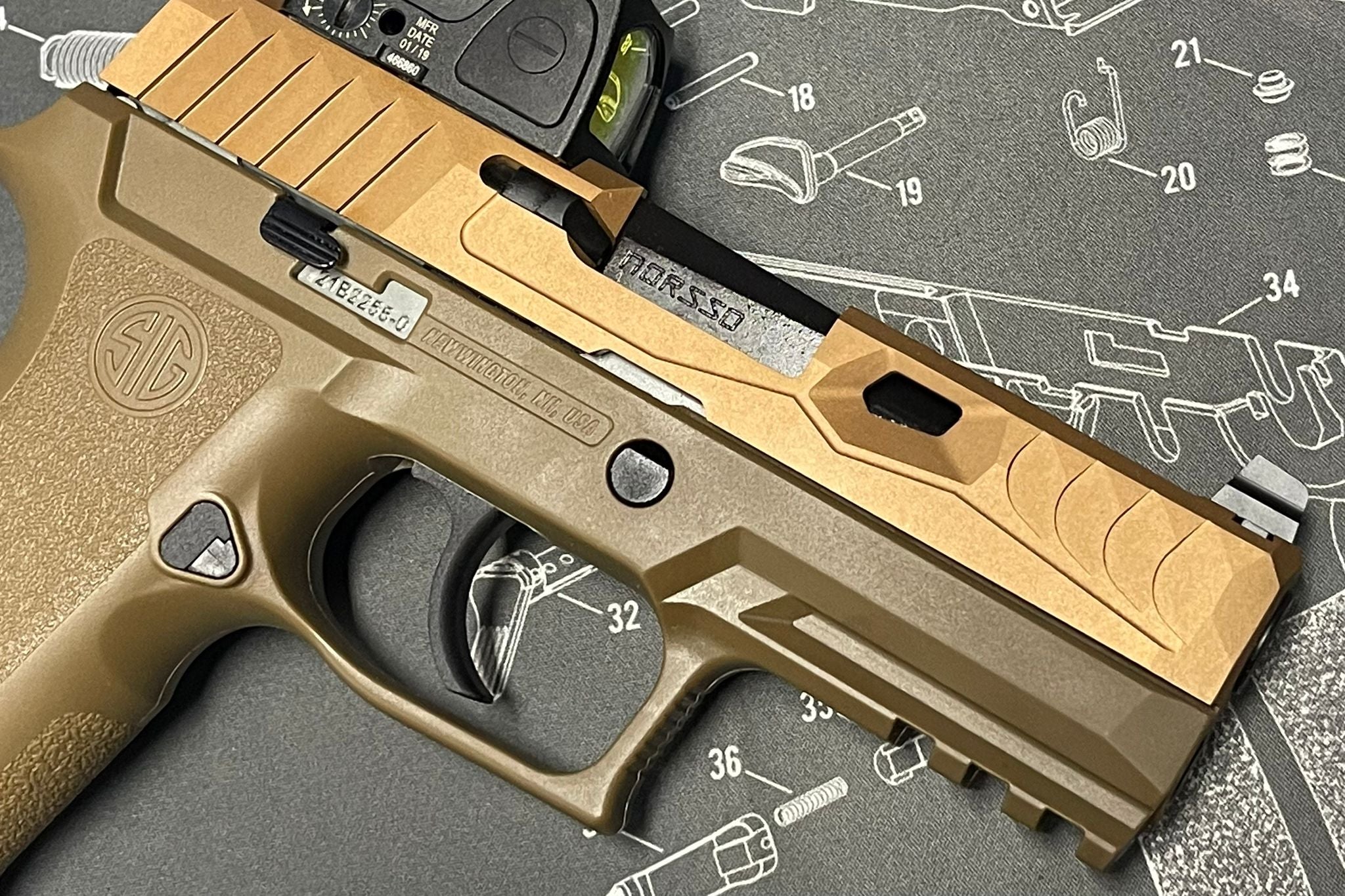 Boomarms Custom Nos style ( Reptile Cut ) airsoft GBB Duracoat Tan