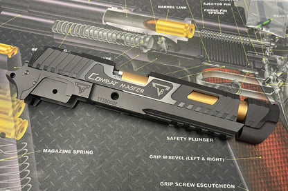 Nova CNC Aluminum T-style JW3 Combat Master Sight Block Barrel slide set for Marui Hicapa GBB Series  - 2023 Edition
