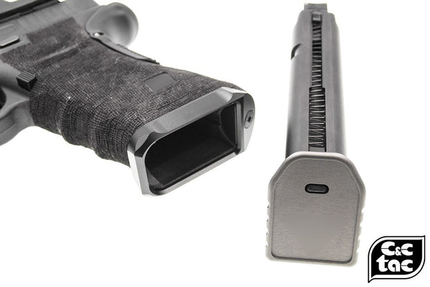 Triple Bravo - 10-8 Performance has three magazine base pad options for  your M&P. Left-to-right: magwell and XTC base pates, aluminum base pads,  and their Apex Tactical Specialties, Inc. joint venture polymer