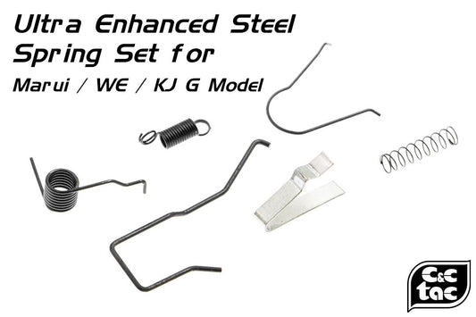 C&C Tac Ultra Enhanced Steel Spring Set for Marui / WE / KJ G Model 17 / 18C / 19 / 22 / 23 / 26 / 34 etc. ( TM / WE / KJ G17 )