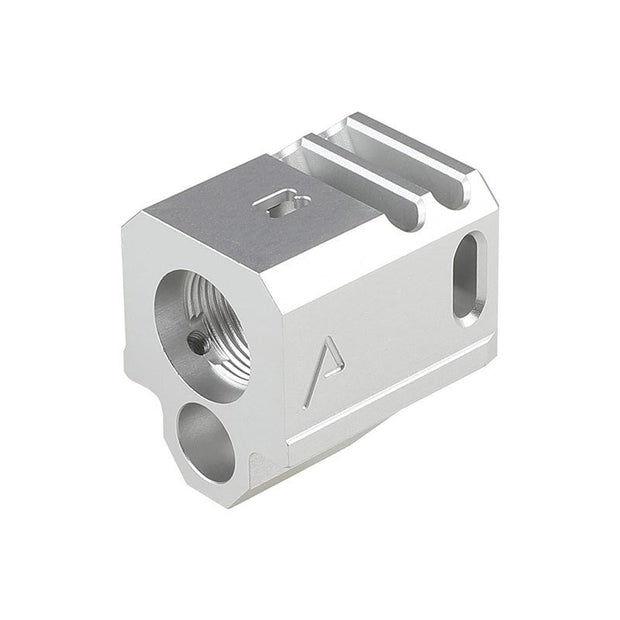 RWA AGENCY ARMS 417 COMPENSATOR (DUAL PORT, 14MM CCW) - SILVER