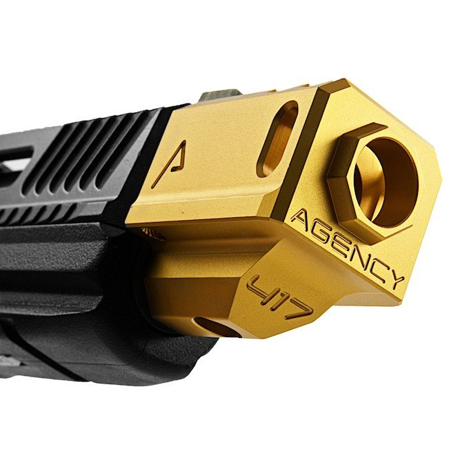 RWA AGENCY ARMS 417 COMPENSATOR (DUAL PORT, 14MM CCW) - GOLD