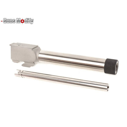 Guns Modify CNC Steel Tactical Outer Barrel ( LONE WOLF ) for Tokyo Marui G17/18C GBB G-series - Silver (14mm +)