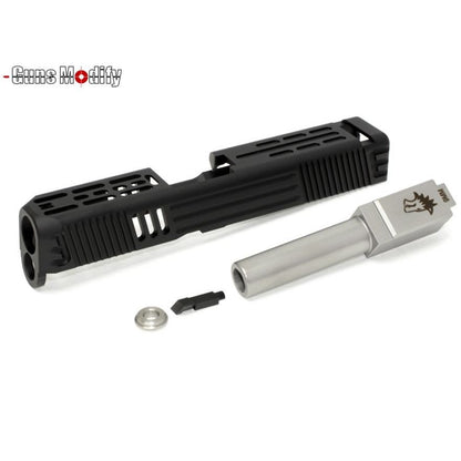 Gun Modify CNC Aluminum LW-Style G26 Slide / Stainless Barrel (Silver) Set for Tokyo Marui G26 GBB series