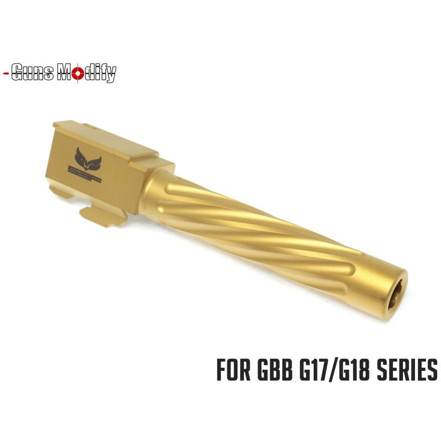 Guns Modify Stainless Fluted Barrel ( S3F ) for Tokyo Marui G17/18C GBB G-series - Gold Nitride