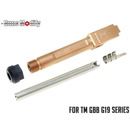 Guns Modify S-Style Stainless Threaded Barrel for Marui G19 GBB - Rose Gold ( CCW )