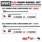 Angry Gun MWS 6.03 Carbon Steel Inner Barrel Set ( With Chamber Set & Bucking ) ( 370mm 70Degree )