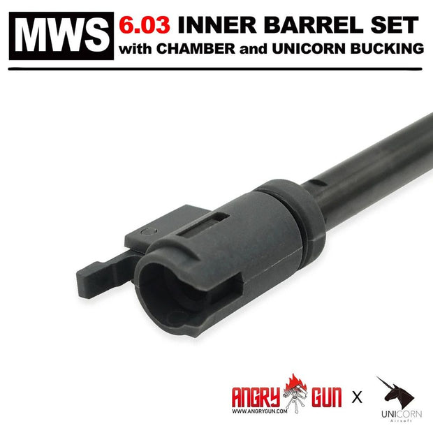 Angry Gun MWS 6.03 Carbon Steel Inner Barrel Set ( With Chamber Set & Bucking ) ( 370mm 70Degree )