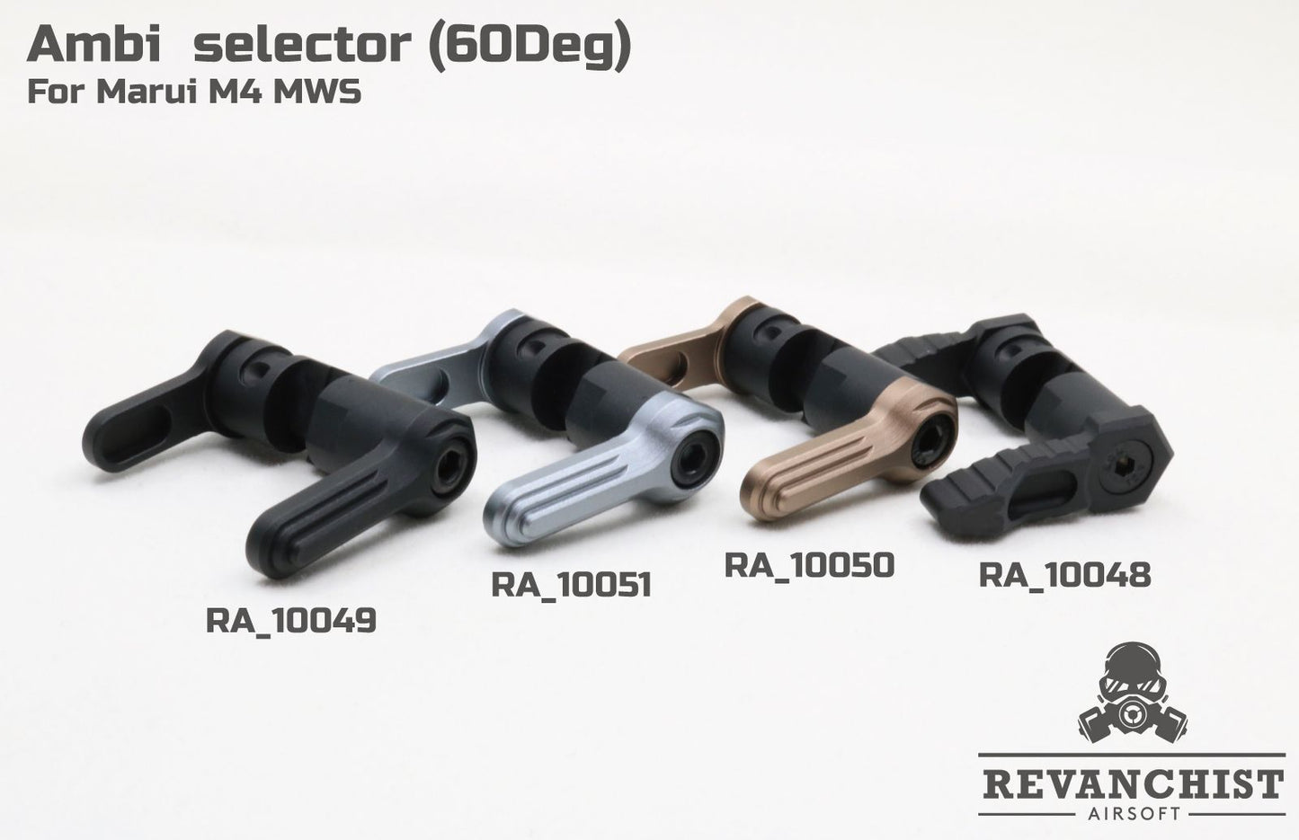 Revanchist Ambi Selector ( 60 Deg ) Type B For Marui M4 MWS GBBR ( Black / Tan / Grey )