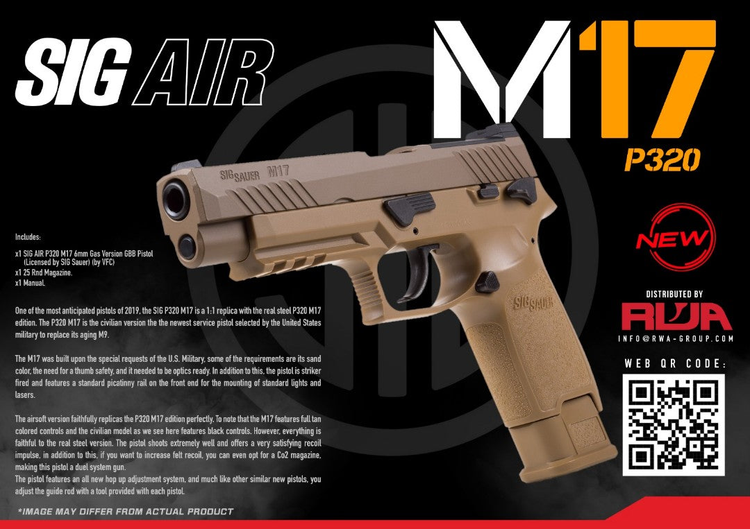 SIG AIR P320 M17 6mm Gas Version GBB Pistol - Tan – Boomarms